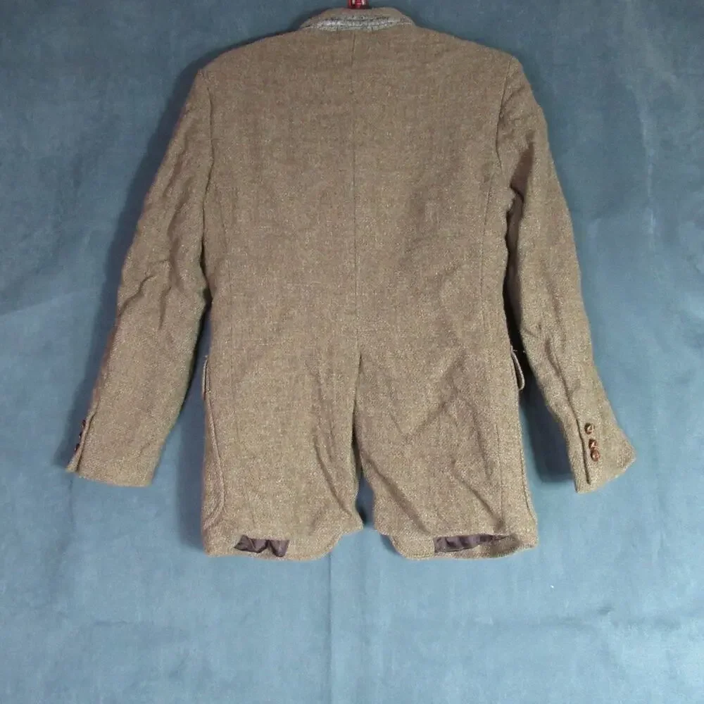 Vintage Andre Villard Blazer Mens Size 37R Brown Wool Jacket Geek Professor 90s